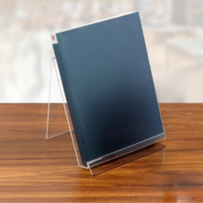 Orosy 다용도 POP 아크릴 스탠드 진열대 책 거치대 A5 대형, 투명