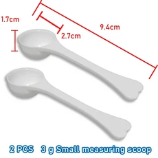 계량스푼 2 PCS 측정 숟가락 흰색 약물 농약 안전 정확한 1 숟가락은 1g 분말 기타 0.1g 0.25g 0.5g, [21] 3g
