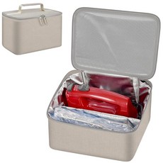 Steadtep KitchenAid 5/6/ 7/9 울트라 파워 스피드 핸드 믹서용 디지털 믹서 휴대용 가방 주방 보조 액세서리용 손잡이가 달린 여행 보관 케이스 백 박스만, 베이지