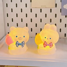 ONIU 귀여운 동물 캐릭터 실리콘 램프 구디백 수면등 취침등 수유등 무드등, 튤립베어