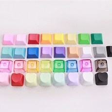 귀여운 캐릭터 수제 키캡 키링 만들기 재료 클리커 베이스 투명 데코 부자재, 1개, 하트-레드