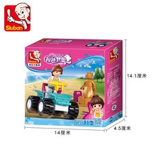 小魯班 兒童拼裝積木玩具 小顆粒積木 多款模型 DIY益智拼裝, 1個, 沙灘車 51片