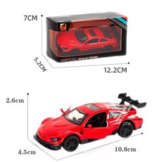 【台灣出貨】1:43合金超跑模型車，仿真警車合金模型，兒童玩具賽車, 寶馬-紅, 1個