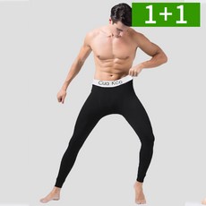 1+1 남성 타이즈 기모레깅스 9부 겨울 내복 하의 쫄바지