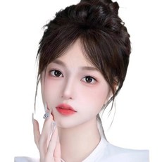 紐約精品 女補髮塊真髮髮片 透氣輕量隱形增髮量假髮接髮(蓬鬆6*8cm無痕4款), 自然色,法式瀏海, 1個