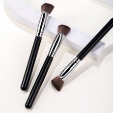 백송 1+1 퍼펙트 엣지 삼각 디테일 브러쉬 2개 탄탄한 멀티 촘촘 자극없는 얇게 발리는 붓, 블랙