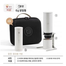 캠핑용 무선 전동 에스프레소 머신 커피 추출기 아웃도어 차박 등산 캡슐 호환 바리스타 용품, 흰색 이쯔이(6g)+스탠드