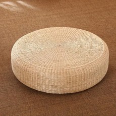 신선하고 통기성 좌식 매트 자푸 명상 패드 창문 좌석 쌀짚 소재 다실 바닥 불교, A. 부들 둥근 모서리 쿠션