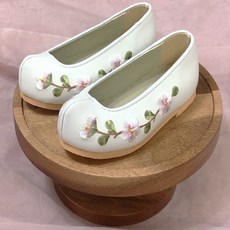 화이트 꽃 플라워 아동 어린이 꽃신 한복 신발