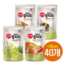 CJ이츠웰 플리또 과일주스 파우치 130ml 혼합 40개 (키위배10+오렌지10+망고10+청포도10)