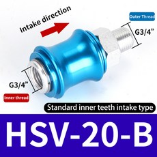 알루미늄 공압 핸드 슬라이드 밸브 수동 푸시 배기 제어 스위치 외부 내부 나사 HSV-06/08/10/15/20 1/8 1/2 3/4, 17)HSV-20-B