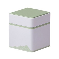 간단한 단색 사각형 차 주전자 차 보관 주최자 철 캔 차 철 상자, 1개, White-Short