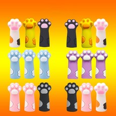 고양이 발바닥 뜨개질 대바늘 마개, 1세트, 18개입