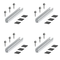 태양열 발전 거치대 태양광 브라켓 솔라 패널 클립 고정 발코니 발전소 사다리꼴 레일 알루미늄 합금 시트 PV 장착, 4set, CHINA