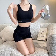 Vezri 여성 운동복 요가 필리테스 트레이닝복 상히의 세트 브라탑+3부팬츠