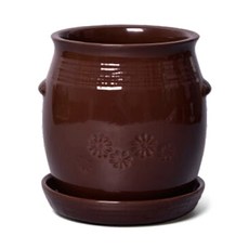 토탈하우스 항아리 물받이 수저통 옹기 수저꽂이 도자기수저통, 중-6855, 1개