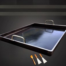 업소용철판 무쇠 사각 구이판 대형 불판 스테이크 볶음밥, 38x30cm 두께 4mm, 1개, 1cm