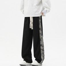 花紋寬鬆運動休閒褲 學生高街直筒籃球褲 2026冬季新款