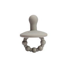 兒童幼教矽膠笑臉安撫奶嘴 防脹氣超軟仿真奶嘴 咬咬樂安睡型奶嘴鏈, 1個, 灰色笑臉奶嘴