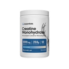 BUCKEDUP 벅드업 에센셜 크레아틴 모노하이드레이트 블루라즈베리 맛, 1개, 250g