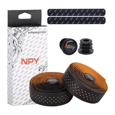 2Pcs 로드 바이크 핸들바 테이프 미끄럼 방지 충격 흡수 핸들바 테이프, 1세트, Black Orange
