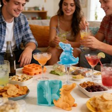 실리콘 아이스 트레이 주방 간식 도구 냉동고 얼음 틀 공룡 테마 위스키 와인 샴페인 RV 캠핑 여행용, 01 빠른  Mainland