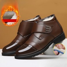 기모안감겨울부츠 남성 가죽 슈즈 하이컷 남성용 정장 구두 따뜻한