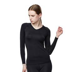 기어엑스 여성용 고급 여름 긴팔브이넥 언더레이어 상의