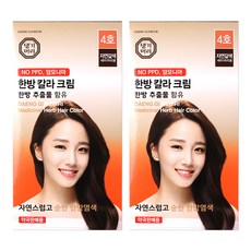 댕기머리 한방칼라크림 새치머리용, 자연갈색, 2개, 2개