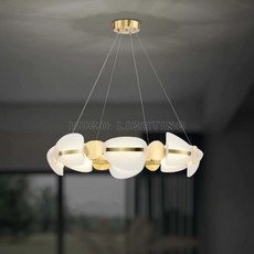 【雨果燈飾】【含稅附發票】現貨 LED 輕奢吊燈 餐桌主燈 客廳主燈 造型燈 餐吊燈 餐廳燈 吊燈 圓圈燈 環型