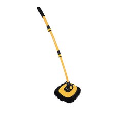 可伸縮彎桿洗車拖把 - 省力軟毛洗車刷 汽車除塵撣子, 1個, 【三節】雪尼爾洗車拖把