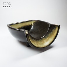 原點陶瓷個性造型菜盤 復古農家樂餐盤 特色燒烤盤, 1個