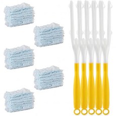 20개의 일회용 먼지떨이 리필 2개의 손잡이가 있는 고강도 정전기 깃털 교체 가구 전자제품 청소를 위한 다목적 효율적인 키트, 50 Pcs