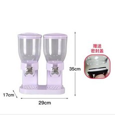 시리얼디스펜서 씨리얼디스펜서 씨리얼용기디스팬서 시리얼보관용기 시리얼용기 씨리얼용기 시리얼통 시리얼디스펜서2구 시리얼디스펜서3구 3 헤드 벽걸이 디펜서 대용량 건조 식품 캔디 투명, 1개, 4리터대형고급화이트더블배럴