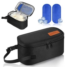 ZDJYCH 아이스 팩이 있는 모유 쿨러 여행 가방 - 냉동 모유용 소형 휴대용 단열 TSA 승인 5-7개의 보관 (85-141.7g(3-5온스)에 적합 기저귀 내부에 적합