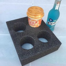 배달통 컵받침 음료고정스펀지 블랙 컵홀더 트레이 컵 컵받침대 4구 6구, 1개, 4구 컵 홀더 2개