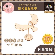 樂咖玩具 X33 平衡鳥DIY科學教材包，永華認證STEAM益智木製玩具，附繁體中文說明書, 1個, 買就送顏料乙份
