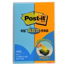 3M 利貼 R31-2 抽取式便條紙 雙色補充包(2本入) 便條紙 辦公文具, 1個