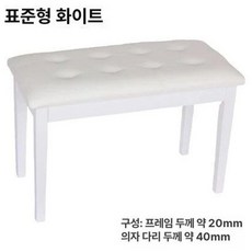 피아노 의자 스툴 피아노의자 연주용 높이조절 리프팅, 1개, 표준형 화이트 2인용, 기본 모델명/품번