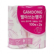 빨아쓰는행주 100매 2롤 대용량 뛰어난 흡수력 주방타월 재사용 다목적 위생용품, 1개