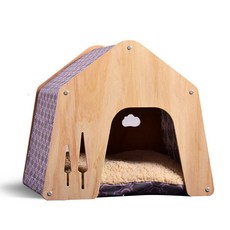 하우스 원목 디자인 강아지집 고양이집 펫 숨숨집 인테리어 소품, 1개, 그레이 루이