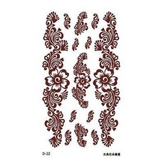 原宿風古典花朵圖騰D-22【WAWA TATTOO】防水紋身貼紙刺青貼紙, 1個