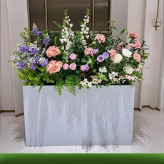 플랜트 화분 박스 사무실 조화 화단 나무 인조 베란다, 윈드차임 핑크 수국 혼합