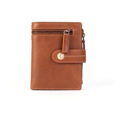 【CALTAN】真皮中夾 雙拉鍊扣式英倫風短夾-075022，多隔層卡位，簡約時尚，多色可選