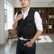 낚시조끼 메쉬 다용도 등산 조끼 블랙 XXXL 120 빅사이즈