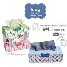 뽑아쓰는 원데이 행주 20매 극세사행주 다용도행주 화이트, 20개입, 1개