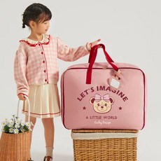 블랙체리 아동용 방수 낮잠이불가방 다용도 짐가방, 베리핑크