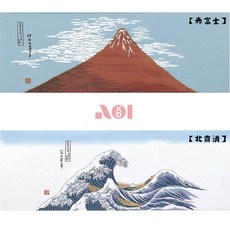 葵aoi劍道日本武道具 浮世繪風格劍道手巾 赤富士 神奈川沖浪裏 吸汗速乾柔軟親膚, 北齋浪, 1個