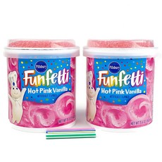 펀페티 핫핑크 바닐라 아이싱 크림 442g x 2 케이크 쿠키 데코 간식 Pillsbury Funfetti HOT PINK