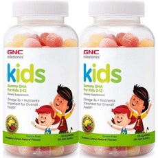 GNC 마일스톤즈 45334 어린이 구미 DHA, 120정, 2개, 120정